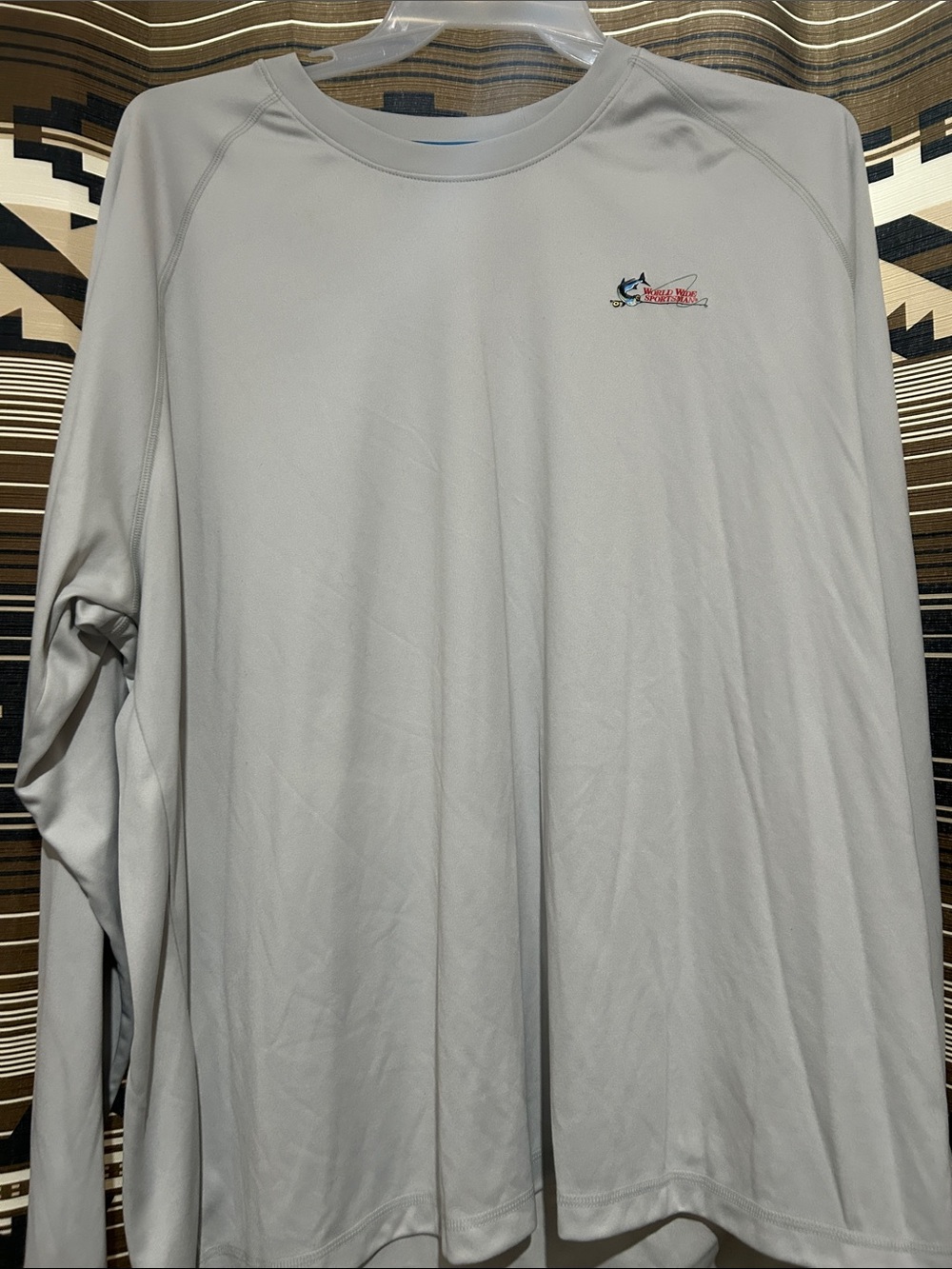 Men's Long-Sleeve Performance Shirt - Light Gray worldwide sportsman